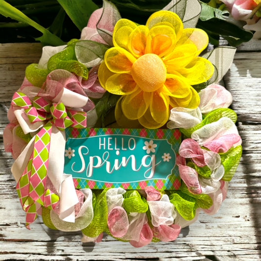 Spring Wreath with Floral Enhancement